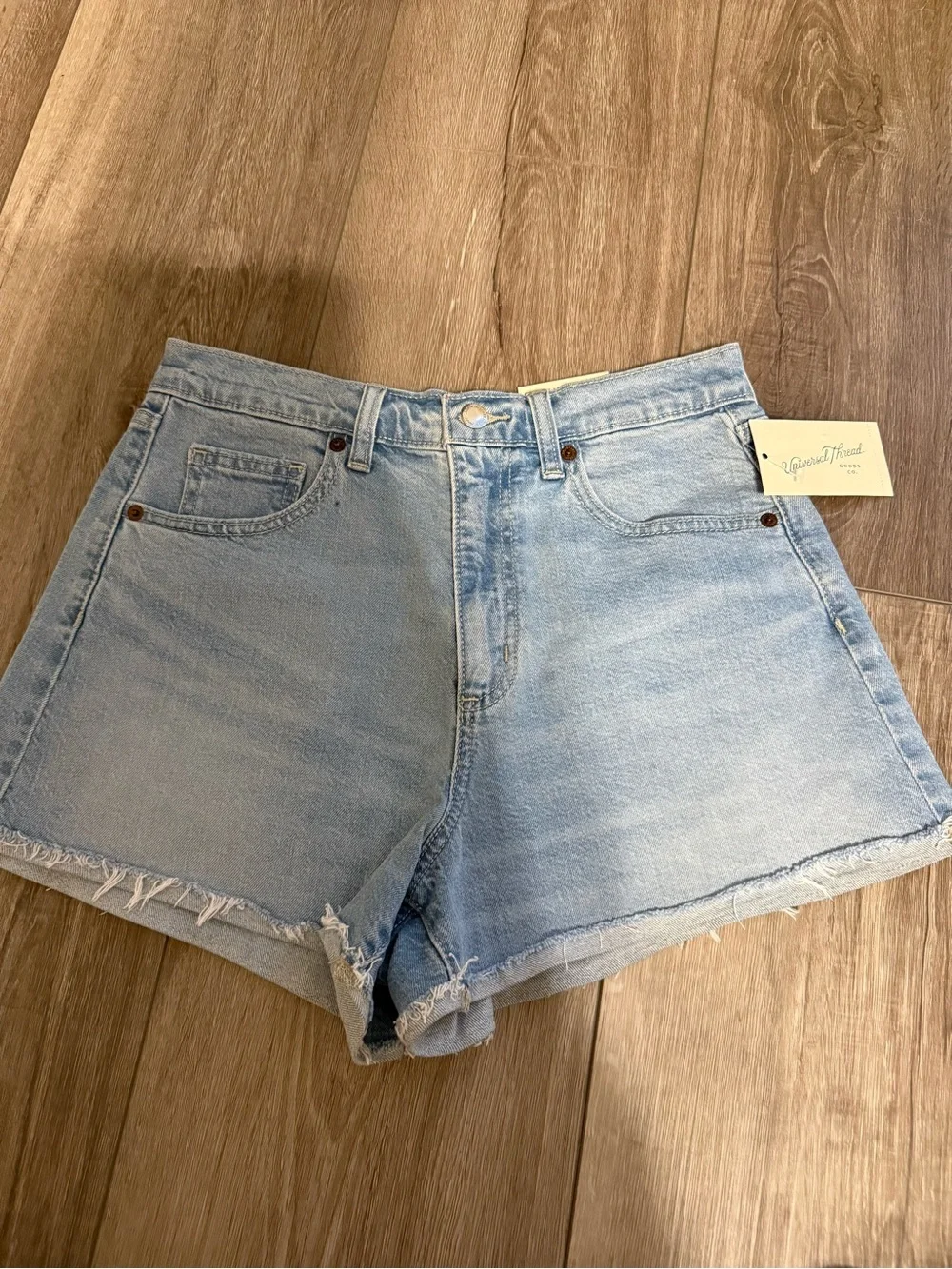 Universal Thread Light Blue High-Rise Denim Cutoff Shorts